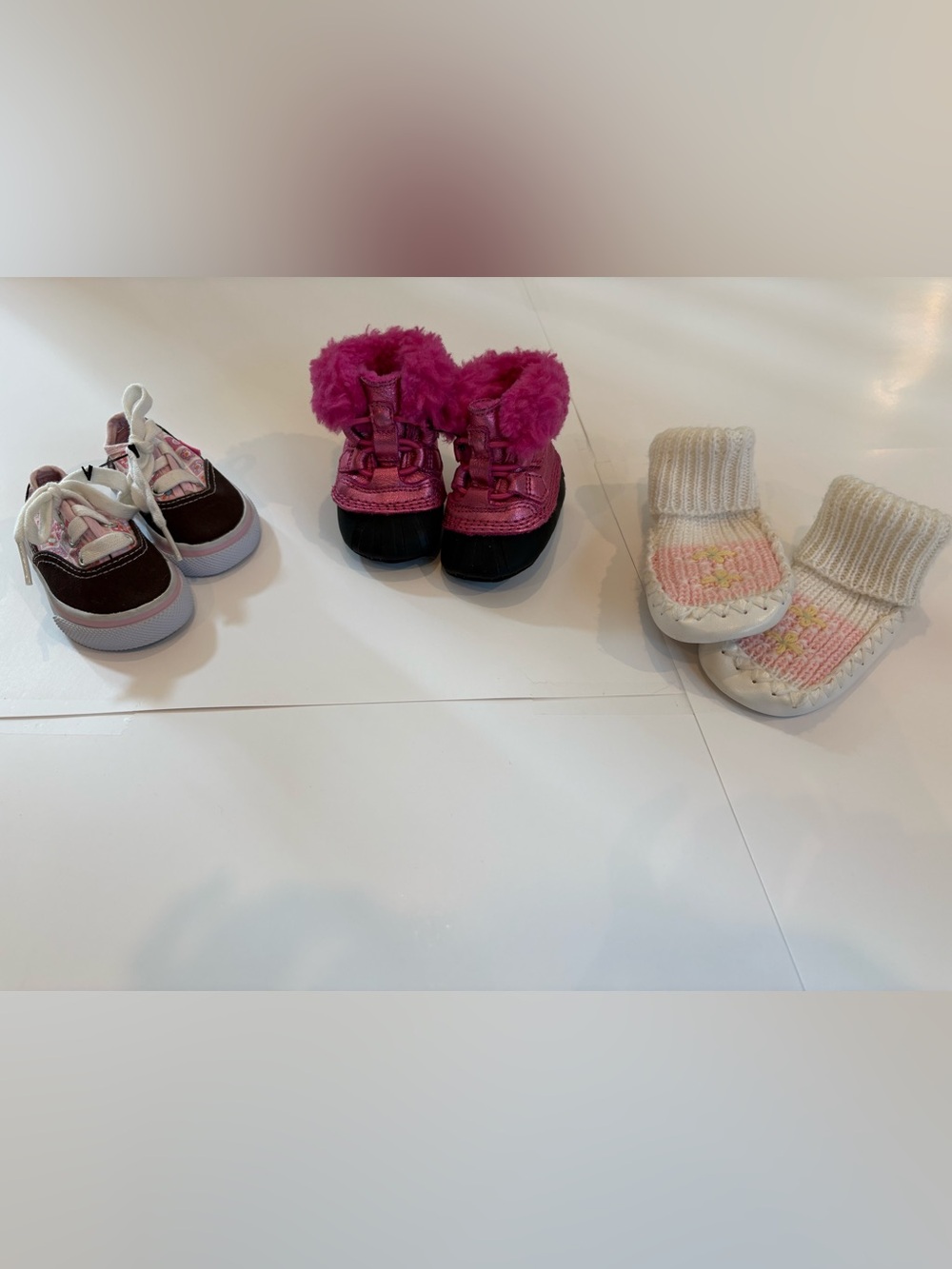 Bundle-3 Pairs of Infant Shoes/Booties! LIKE NEW!